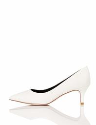 find. Women's Kitten Heel Court Closed-Toe Pumps, White, US-0 / Asia Size s