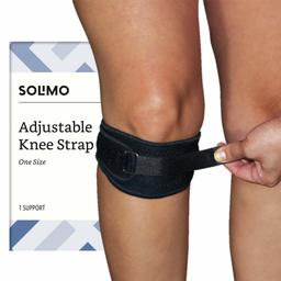 Amazon Brand - Solimo Adjustable Knee Strap for Underneath Kneecap, One Size