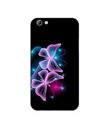 Amazon Brand - Solimo Designer Butterflies Neon Light UV Printed Soft Back Case Mobile Cover for Oppo F3 Plus