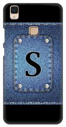 Amazon Brand - Solimo Designer Button Jeans Alphabet-S 3D Printed Hard Back Case Mobile Cover for Vivo V3