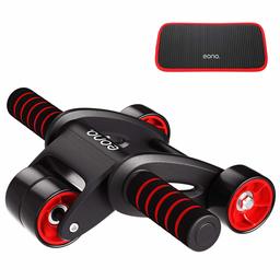 Eono by Amazon - Ab Roller Pieghevole Addominali Wheel con Tappetino Ginocchia Perfetto per Esercizi degli Addominali, Fitness Allenamento, Palestra