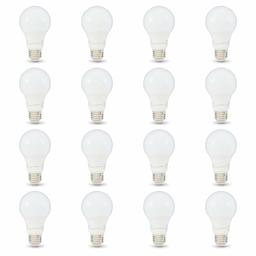 AmazonBasics 40 W equivalente, luz blanca suave, no regulable, 10.000 horas de vida útil, foco LED A19 | Paquete de 16 (renovado)