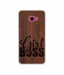 Amazon Brand - Solimo Designer Girl Boss On Wood UV Printed Soft Back Case Mobile Cover for Samsung Galaxy J4 Plus