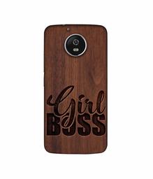 Amazon Brand - Solimo Designer Girl Boss On Wood 3D Printed Hard Back Case Mobile Cover for Motorola Moto G5