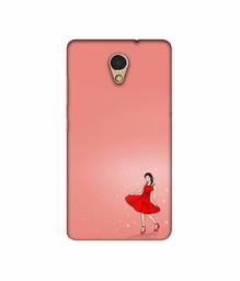 Amazon Brand - Solimo Designer Red Dress Lady 3D Printed Hard Back Case Mobile Cover for Lenovo P2