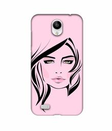 Amazon Brand - Solimo Designer Pink Lady Pattern 3D Printed Hard Back Case Mobile Cover for Vivo Y21L