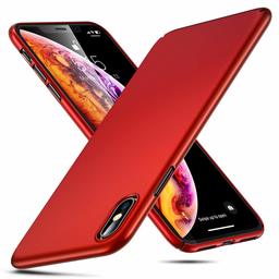 EONO Cover iPhone XS Max, Custodia Rigida Nera in TPU Sottile con Assorbimento Urti [Ultra-Sottile con Protezione Elevata] per iPhone XS Max, Rosso