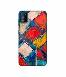 Amazon Brand - Solimo Designer Dark Multicolor Blocks 3D Printed Hard Back Case Mobile Cover for Samsung Galaxy M21 / M30s