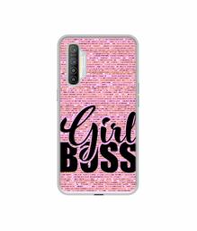 Amazon Brand - Solimo Designer Girl Boss On Pink Sparkle UV Printed Soft Back Case Mobile Cover for Realme XT