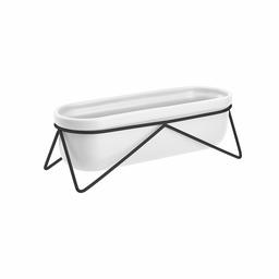 AmazonBasics White & Black Oval Table Planter