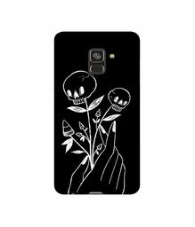 Amazon Brand - Solimo Designer Skull Flower 3D Printed Hard Back Case Mobile Cover for Samsung Galaxy A8 Plus