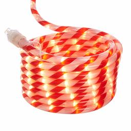 AmazonBasics 180 LED Candy Cane Striped Rope Light, 20-Foot