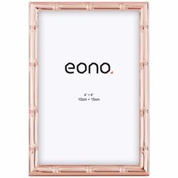 Eono by Amazon - 10x15 cm fotolijst gemaakt van metaal (staal) en glas met hoge resolutie geschikt voor het neerzetten van roségoud