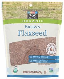 365 EVERYDAY VALUE Organic Brown Whole Flaxseed, 16 OZ