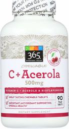 365 Everyday Value, Chewable C + Acerola 500mg, 90 ct