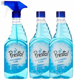 Amazon Brand - Presto! Glass and Household Cleaner - 500 ml with 3 Refills