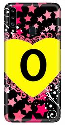 Amazon Brand - Solimo Designer Heart Pattern Alphabet-O 3D Printed Hard Back Case Mobile Cover for Samsung Galaxy A20s