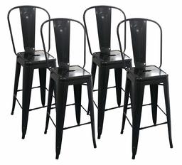 Ravenna Home High Back Bistro Metal Bar Stool