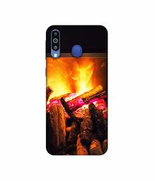 Amazon Brand - Solimo Designer Born Fire 3D Printed Hard Back Case Mobile Cover for Samsung Galaxy M21