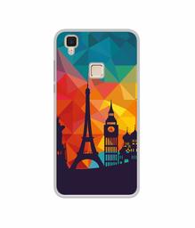 Amazon Brand - Solimo Designer Colored Paris UV Printed Soft Back Case Mobile Cover for Vivo V3