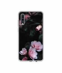 Amazon Brand - Solimo Designer Dark Flowers Photography UV Printed Soft Back Case Mobile Cover for Samsung Galaxy A70