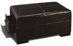 Strathwood Aspen Leather Ottoman, Brown