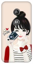 Amazon Brand - Solimo Designer Girl Design 3D Printed Hard Back Case Mobile Cover for Motorola Moto E2