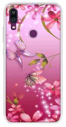 Amazon Brand - Solimo Designer Multicolor Butterfly Pink Design Printed Soft Back Case Mobile Cover for Xiaomi Redmi Note 7 / Xiaomi Redmi Note 7 Pro