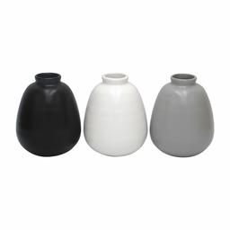 Amazon Brand – Ravenna Home Mid-Century Stoneware Vases, Set of 3, 4.8