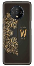 Amazon Brand - Solimo Designer Black Pattern Alphabet-W 3D Printed Hard Back Case Mobile Cover for OnePlus 7T