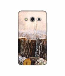 Amazon Brand - Solimo Designer Wood logs 3D Printed Hard Back Case Mobile Cover for Samsung Galaxy Core 2 G355H