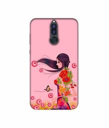 Amazon Brand - Solimo Designer Lady Vector Pattern 3D Printed Hard Back Case Mobile Cover for Huawei Honor 9i