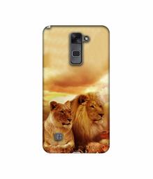 Amazon Brand - Solimo Designer Lion with Lioness 3D Printed Hard Back Case Mobile Cover for LG Stylus 2