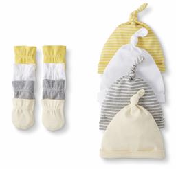 Moon and Back by Hanna Andersson Baby Set Consisting of Organic Cotton Hat and Mittens, Set of 4