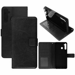 Amazon Brand - Solimo Flip Leather Mobile Cover (Soft & Flexible Back case) for Realme 5 Pro (Black)