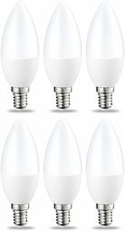 AmazonBasics E14 LED Lampe, Kerzenform, 5.5W (ersetzt 40W), warmweiß, 6er-Pack