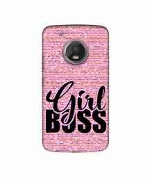 Amazon Brand - Solimo Designer Girl Boss On Pink Sparkle UV Printed Soft Back Case Mobile Cover for Motorola Moto G5 Plus