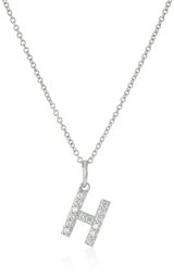 Amazon CollectionPlatinum Plated Sterling Silver Swarovski Zirconia Initial