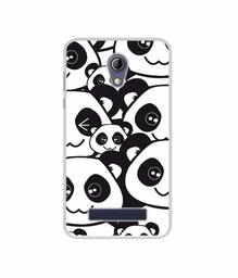 Amazon Brand - Solimo Designer Panda Texture UV Printed Soft Back Case Mobile Cover for Micromax Bharat 2 Plus