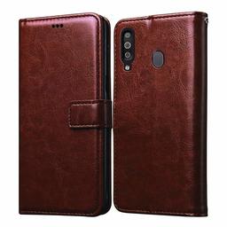 Amazon Brand - Solimo Flip Leather Mobile Cover (Soft & Flexible Back case) for Vivo V19 (Brown)