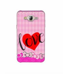 Amazon Brand - Solimo Designer Love Print On Cloth Pattern 3D Printed Hard Back Case Mobile Cover for Samsung Galaxy J2 (2016)