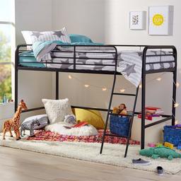 AmazonBasics Metal Twin Loft Bed, Easy Assembly, Black