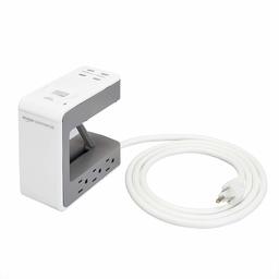 AmazonCommercial AC and USB Desktop Outlet with Surge Protection, 1 PACK, White