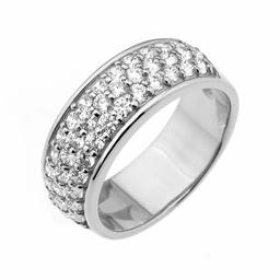 [Find] Amazon Collection Rhodium Plated Sterling siruba-kuriaraundokattokyu-bikkuzirukonia Paved Band Ring, Size 14 