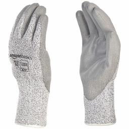 AmazonBasics Schnittfeste Schnittschutzhandschuhe, A2, PU-Beschichtung, Touchscreen, Salz und Pfeffer, 12/XXXL, Salt & Pepper