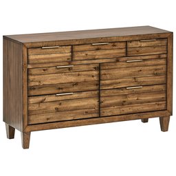 Amazon Brand – Stone & Beam Bateman Casual Rustic Wood Bedroom Dresser, 55 Inch Wide, Brown