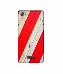 Amazon Brand - Solimo Designer Red and Cream Color Wood 3D Printed Hard Back Case Mobile Cover for Micromax Canvas 5 E481