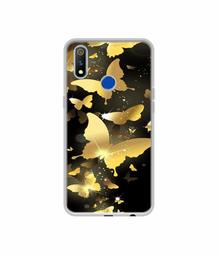 Amazon Brand - Solimo Designer Golden Butterfly Pattern UV Printed Soft Back Case Mobile Cover for Realme 3 Pro