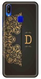 Amazon Brand - Solimo Designer Black Pattern Alphabet-D 3D Printed Hard Back Case Mobile Cover for Vivo Y93