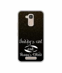 Amazon Brand - Solimo Designer Daddy's Girl and Mummy World UV Printed Soft Back Case Mobile Cover for Intex Elyt E7